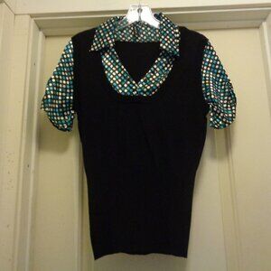 Y2K Style Heart & Soul Blouse Plus Vest Connected M